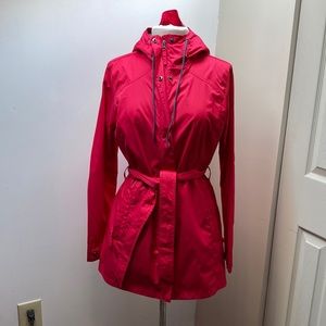 COLUMBIA Sportswear SZ L Hot Pink Rain Coat Trench Coat Midi Lightweight Spring